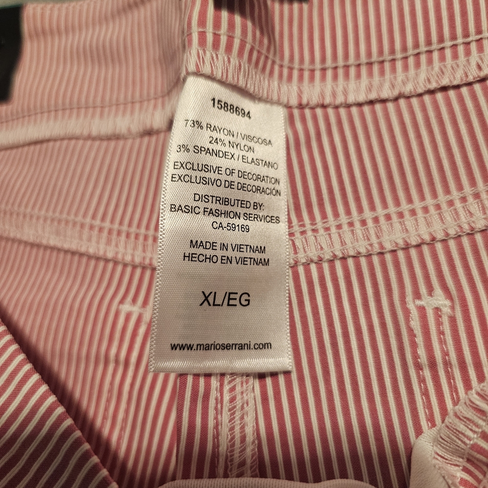 Mario Serrani Pink and White Striped Pants - Picture 4 of 5